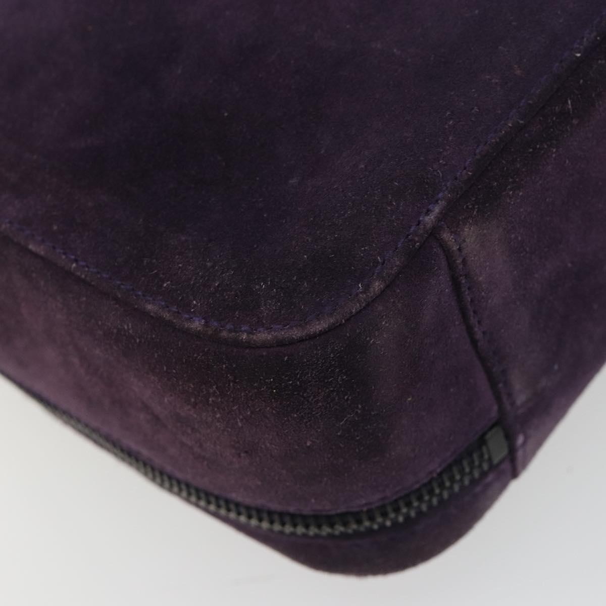 CHANEL COCO Mark Hand Bag Suede Purple CC Auth bs36194