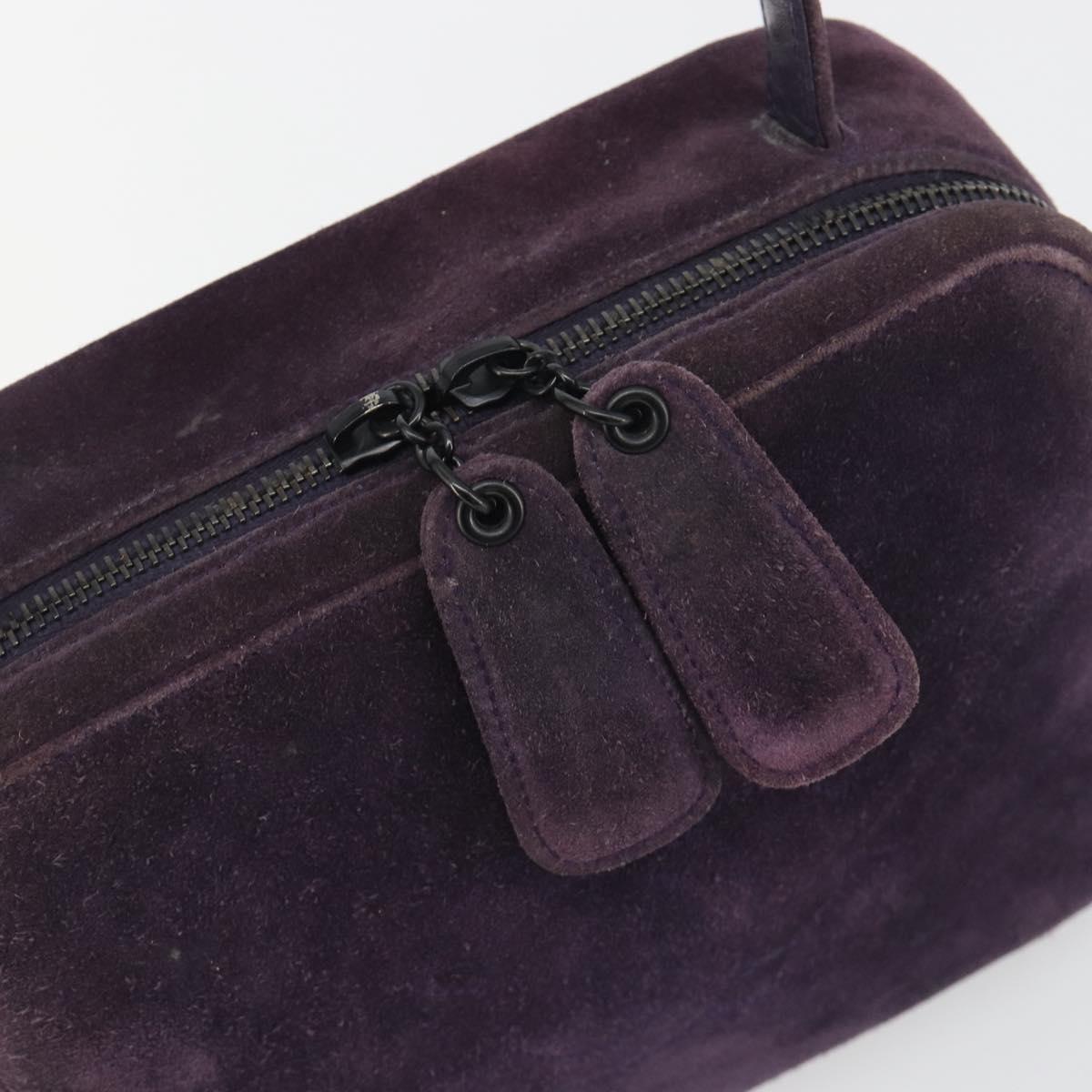 CHANEL COCO Mark Hand Bag Suede Purple CC Auth bs36194