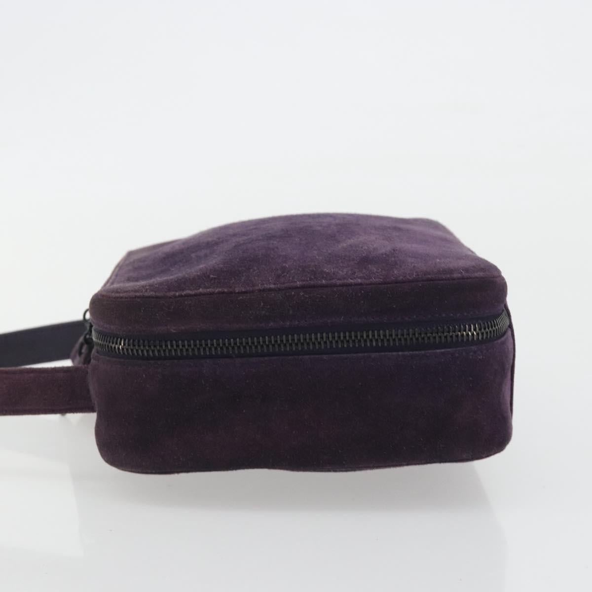 CHANEL COCO Mark Hand Bag Suede Purple CC Auth bs36194