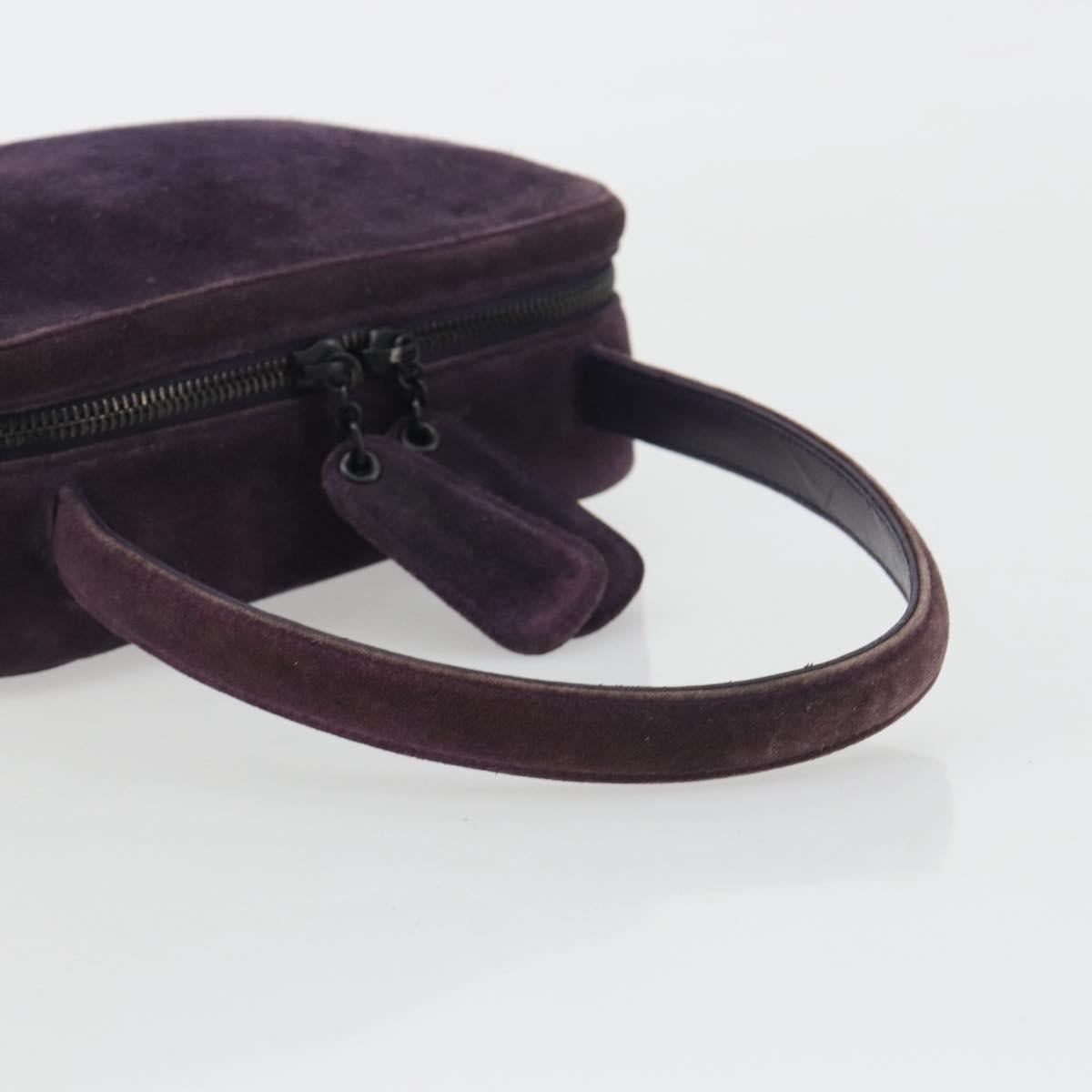 CHANEL COCO Mark Hand Bag Suede Purple CC Auth bs36194
