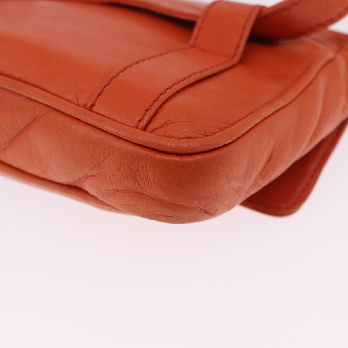 LOEWE Anagram Waist bag Leather Orange Gold Auth bs36195A