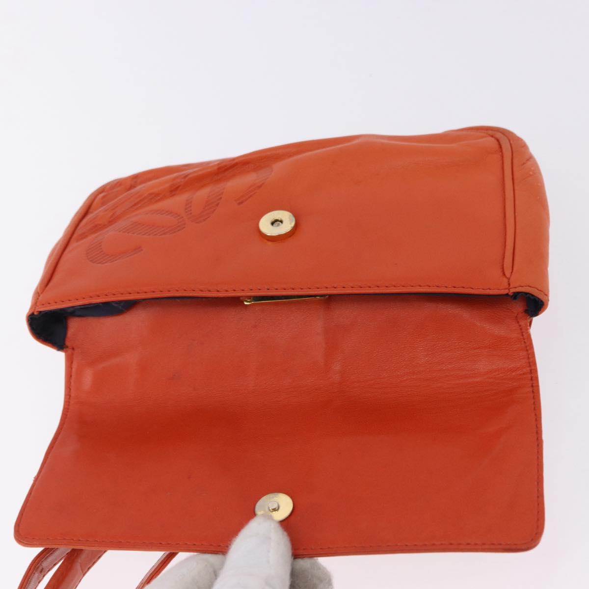 LOEWE Anagram Waist bag Leather Orange Gold Auth bs36195A