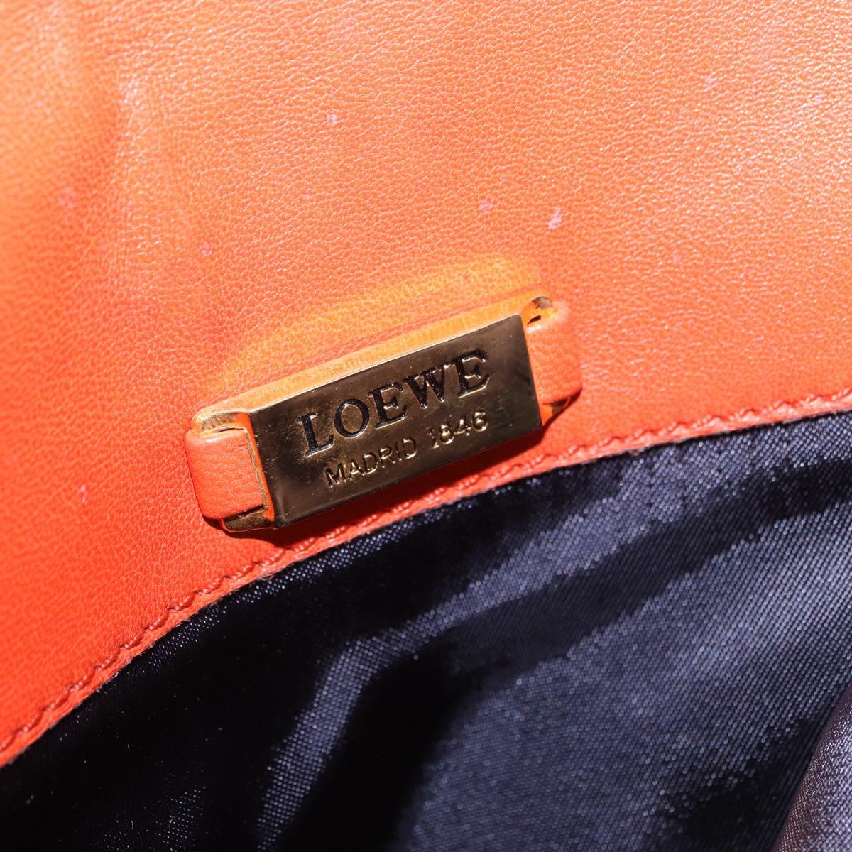 LOEWE Anagram Waist bag Leather Orange Gold Auth bs36195A