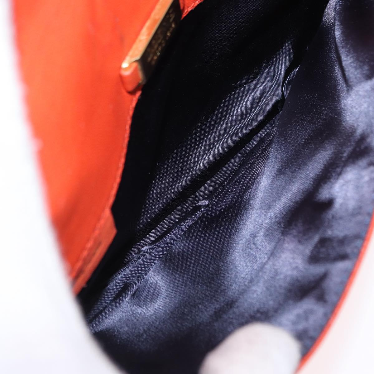 LOEWE Anagram Waist bag Leather Orange Gold Auth bs36195A