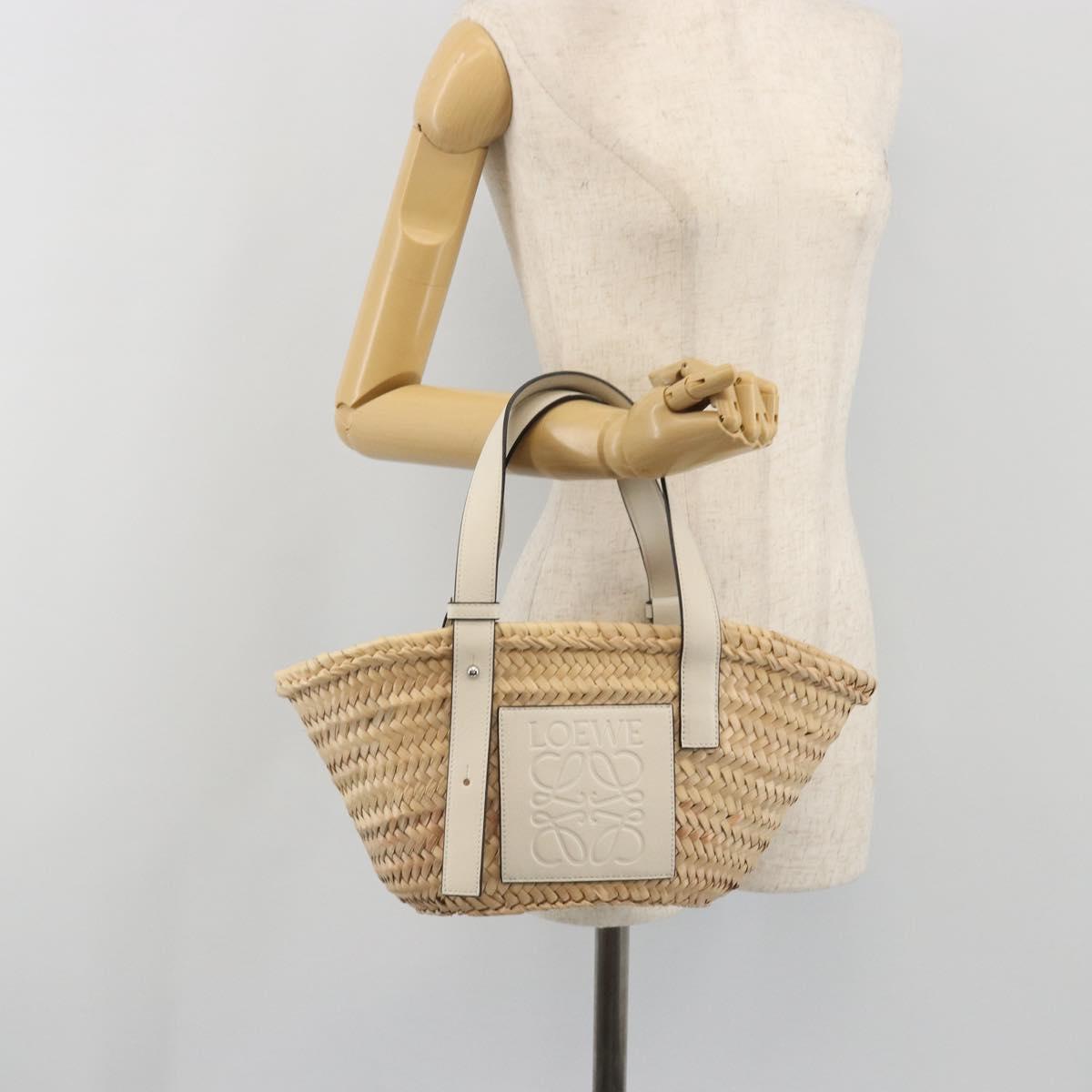 LOEWE Tote Bag Raffia Beige Auth bs36197M