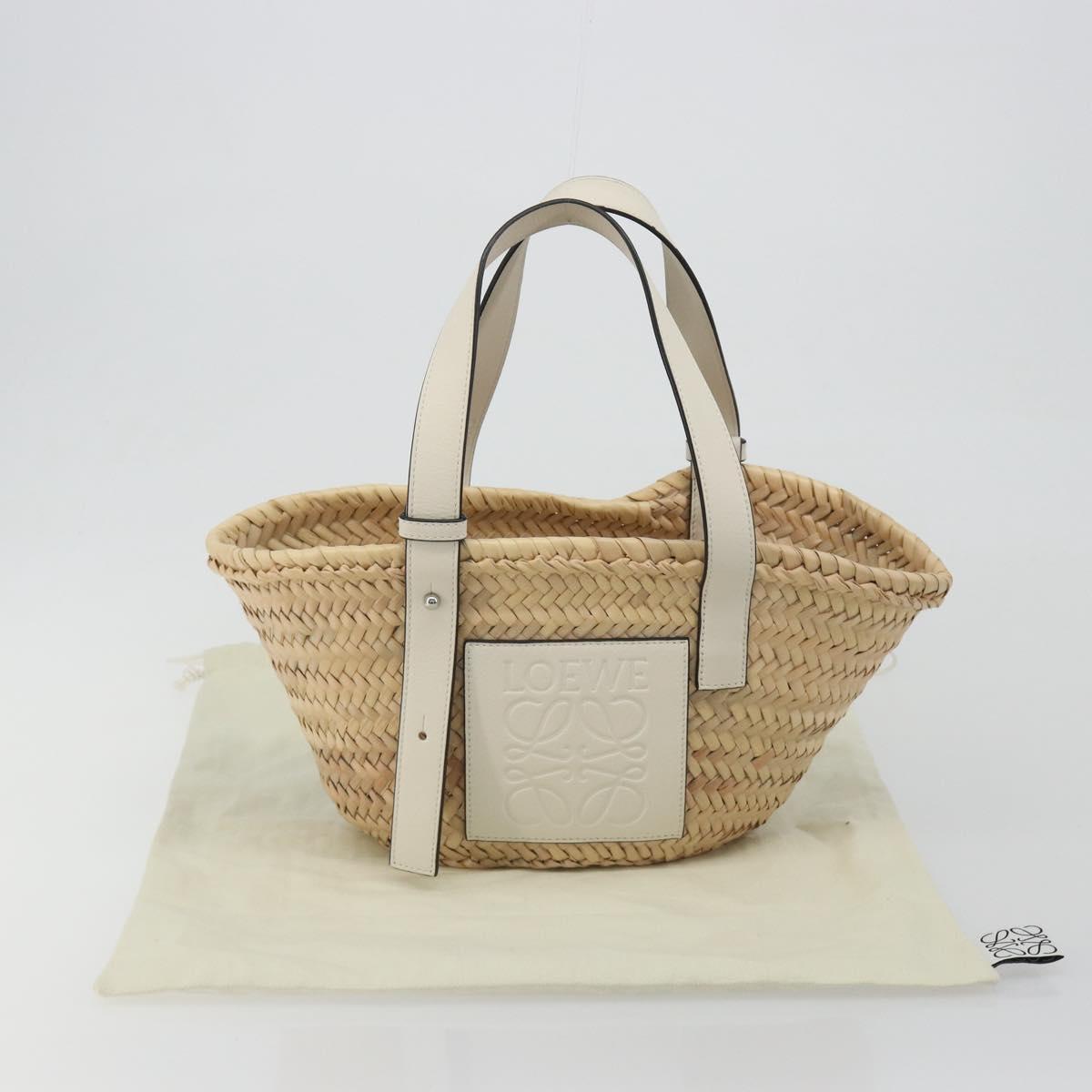 LOEWE Tote Bag Raffia Beige Auth bs36197M