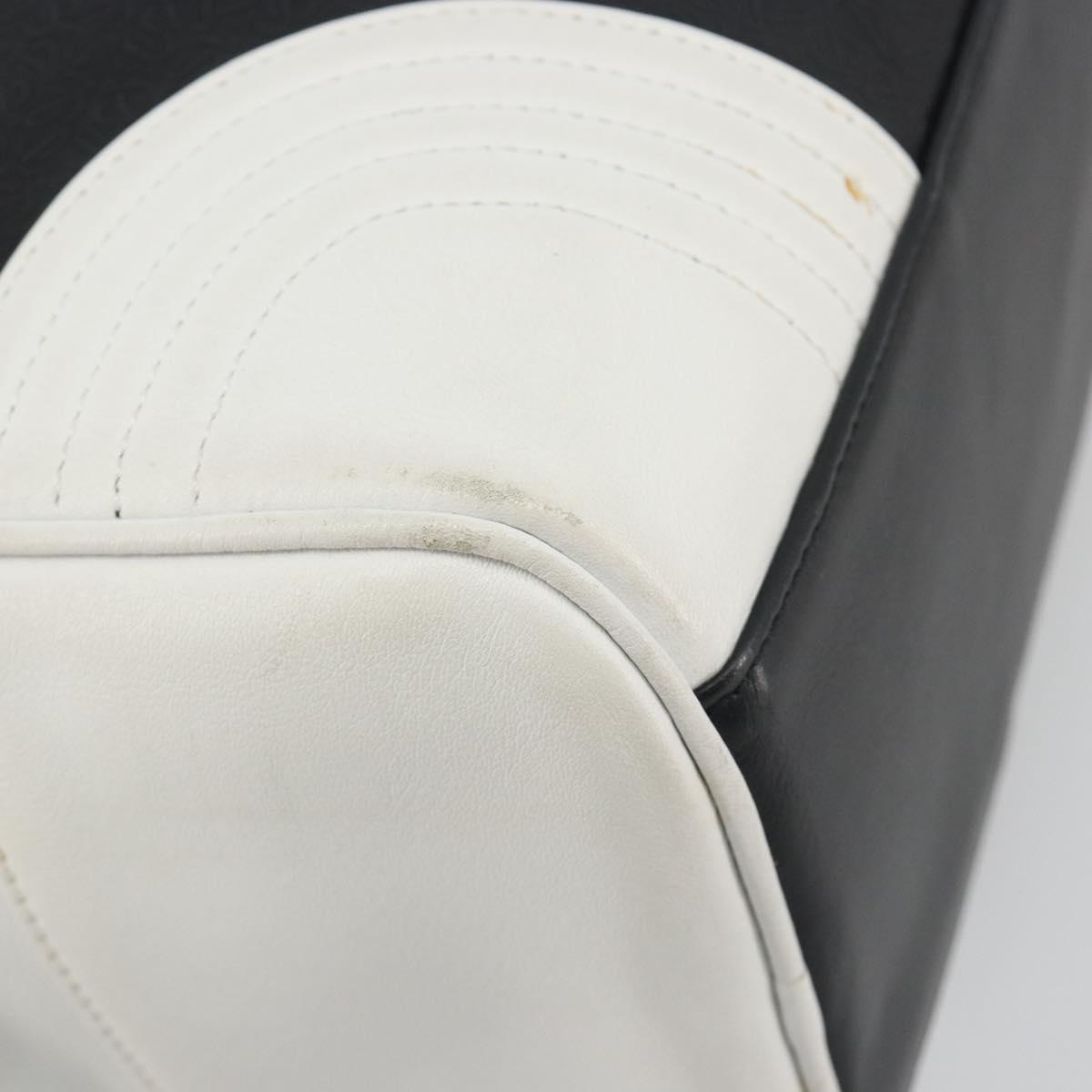 LOEWE Hand Bag Leather PVC White Black Auth bs36198A