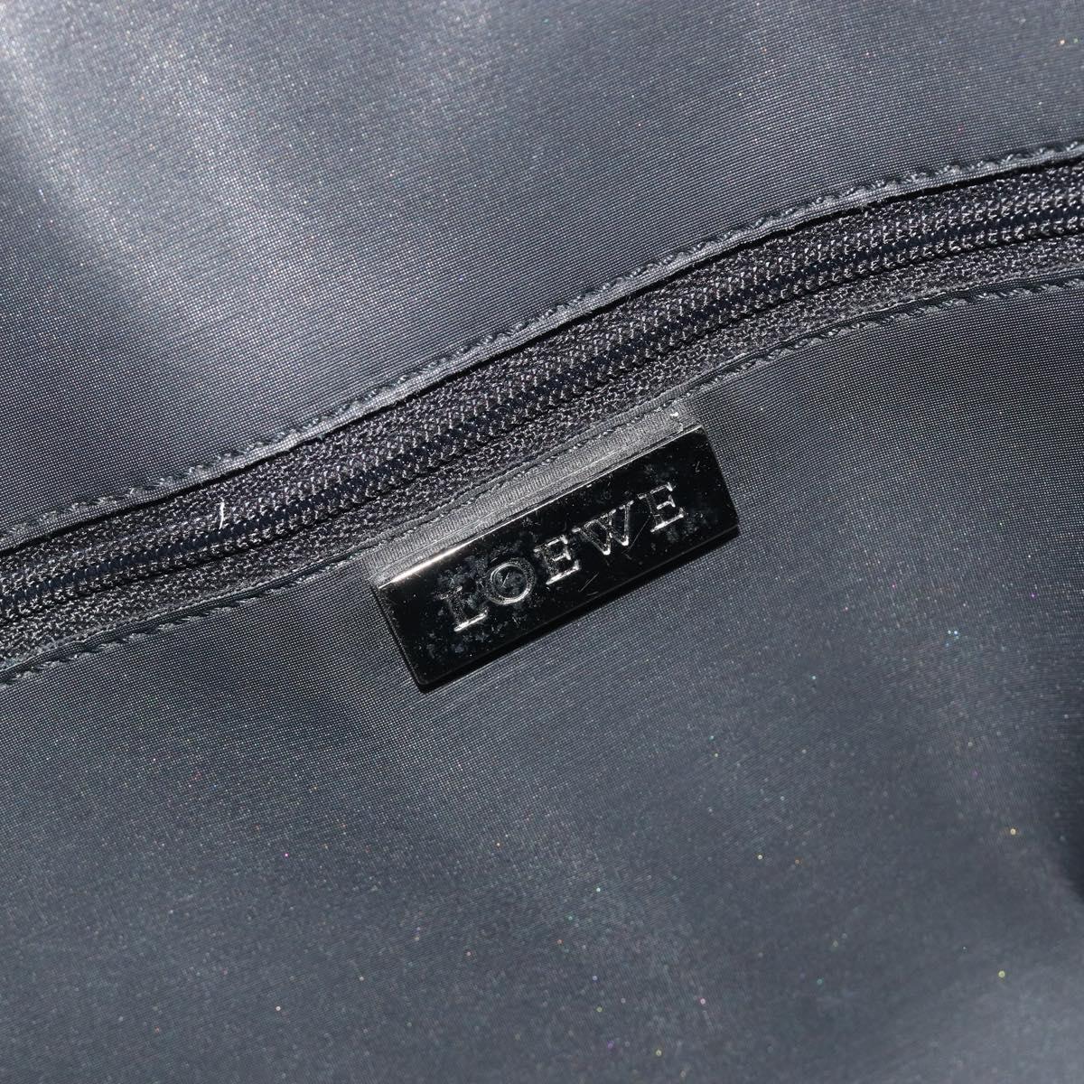 LOEWE Hand Bag Leather PVC White Black Auth bs36198A