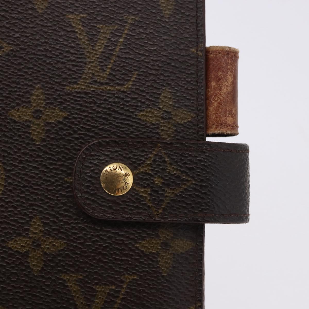 LOUIS VUITTON Monogram Agenda MM Day Planner Cover R20105 LV Auth bs36202
