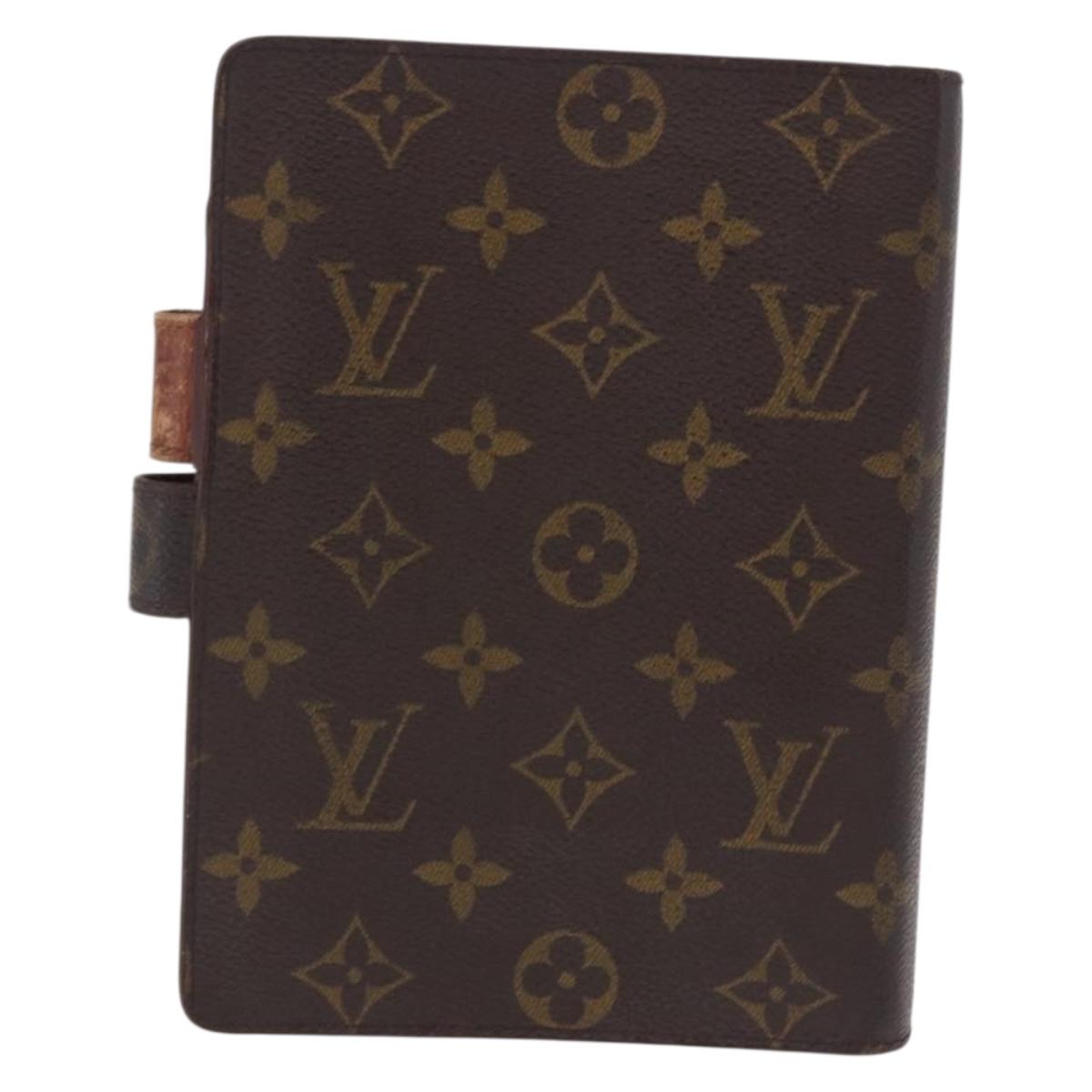 LOUIS VUITTON Monogram Agenda MM Day Planner Cover R20105 LV Auth bs36202