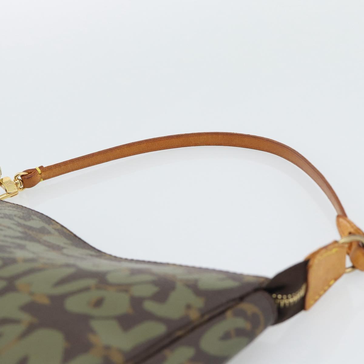 LOUIS VUITTON Monogram Graffiti Pochette Accessoires Khaki M92191 Auth bs36205A