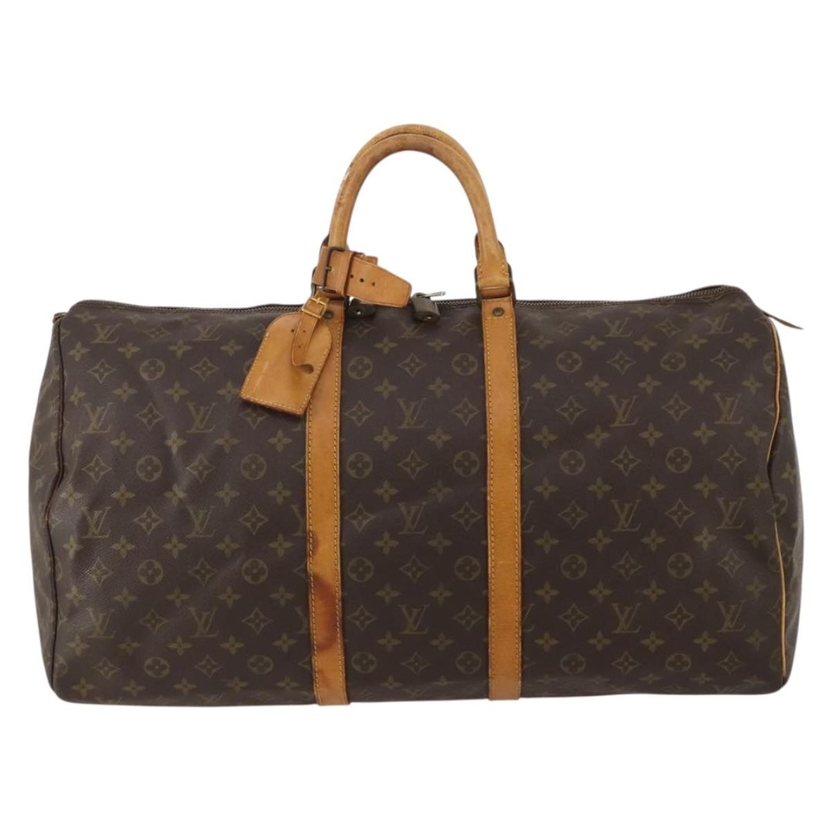 LOUIS VUITTON Monogram Keepall 55 Boston Bag M41424 LV Auth bs36206