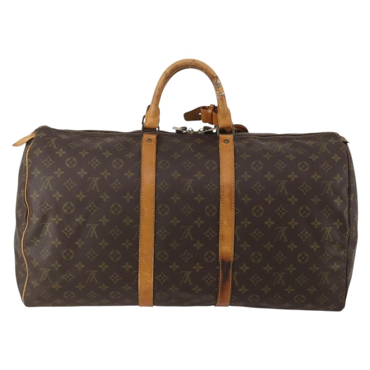 LOUIS VUITTON Monogram Keepall 55 Boston Bag M41424 LV Auth bs36206