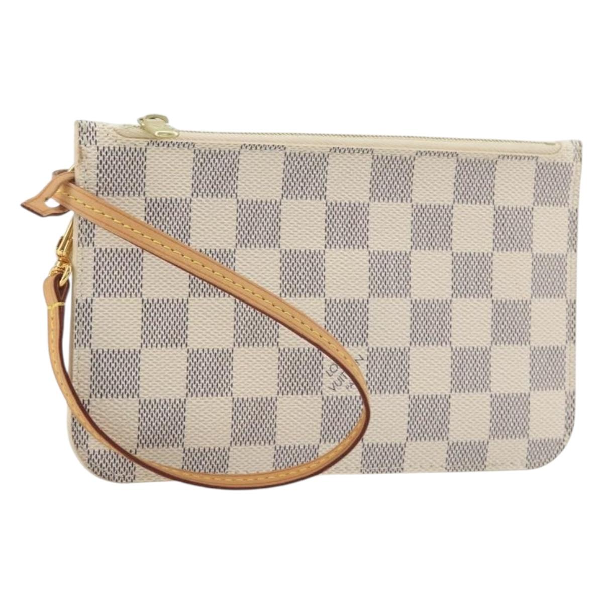 LOUIS VUITTON Damier Azur Neverfull PM Pouch Accessory Pouch LV Auth bs36211
