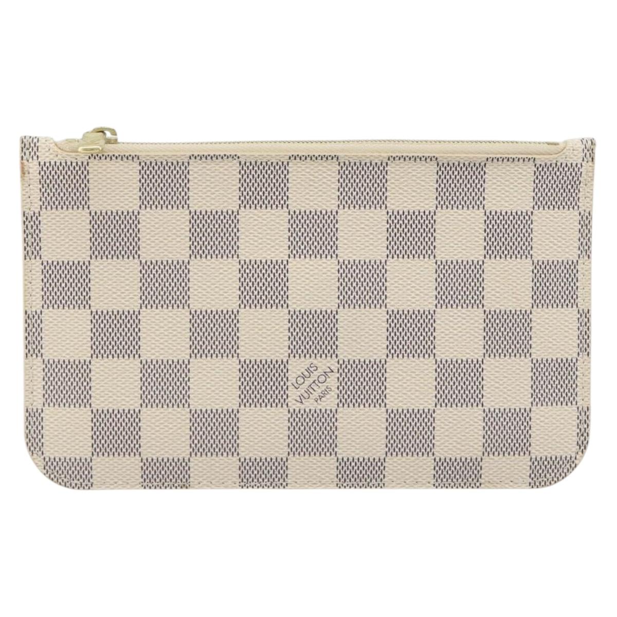 LOUIS VUITTON Damier Azur Neverfull PM Pouch Accessory Pouch LV Auth bs36211