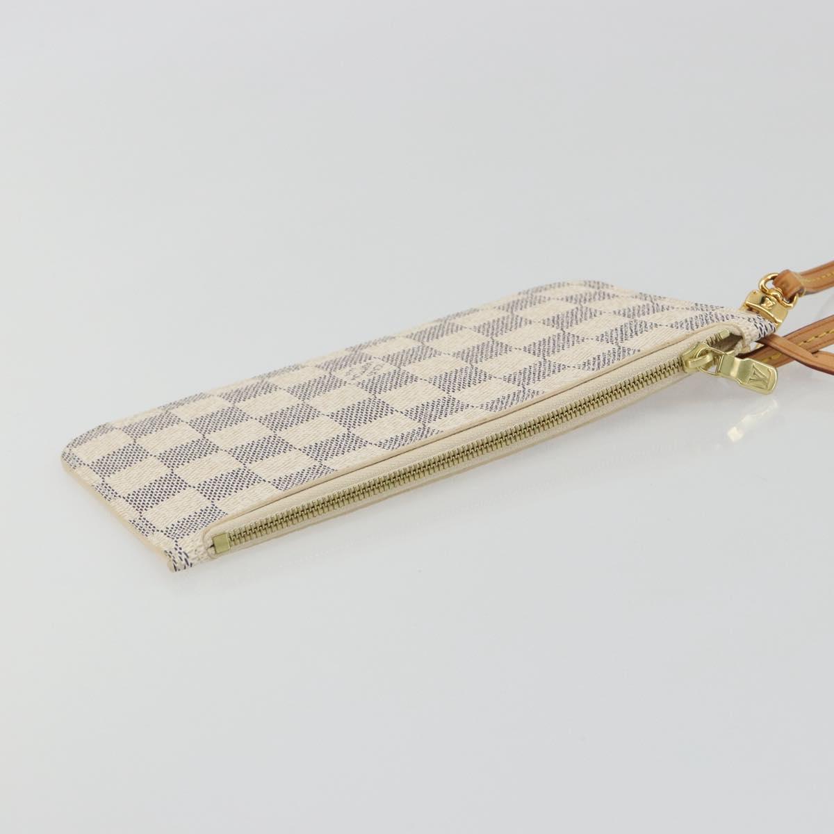 LOUIS VUITTON Damier Azur Neverfull PM Pouch Accessory Pouch LV Auth bs36211