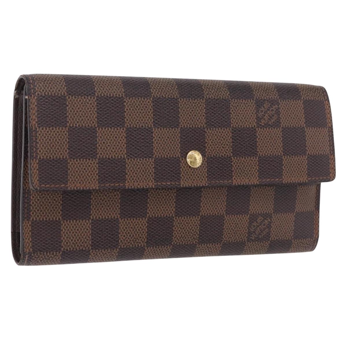 LOUIS VUITTON Damier Ebene Portefeuille International Wallet N61217 Auth bs36216