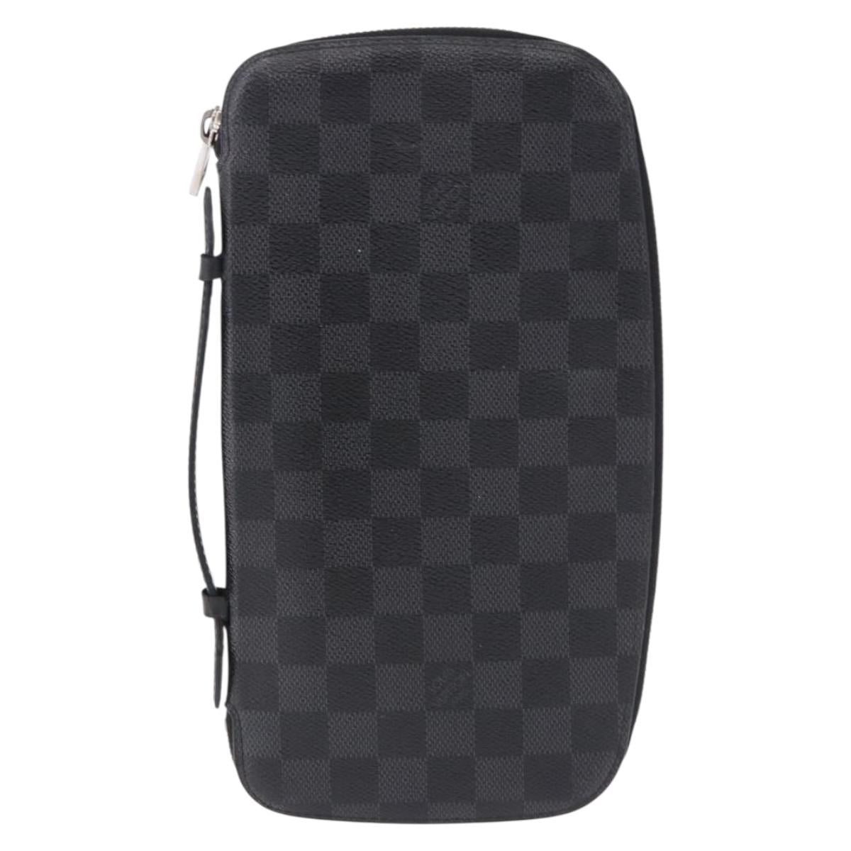 LOUIS VUITTON Damier Graphite Organizer Atoll Travel Case N48255 LV Auth bs36217