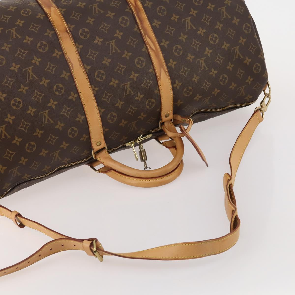 LOUIS VUITTON Monogram Keepall Bandouliere 60 Boston Bag M41412 LV Auth bs36220