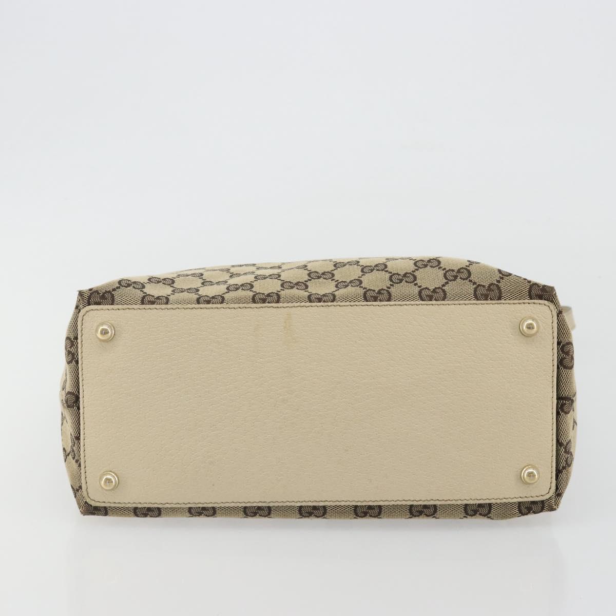 GUCCI GG Canvas Tote Bag Beige Gold 139552 Auth bs36222