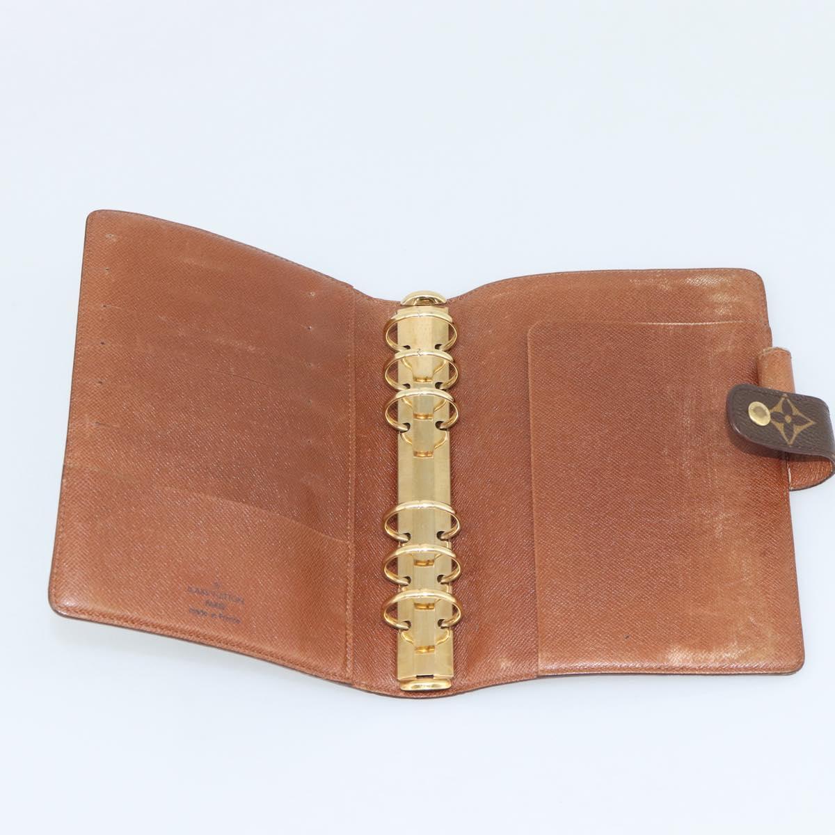 LOUIS VUITTON Monogram Agenda MM Day Planner Cover R20105 LV Auth bs36225