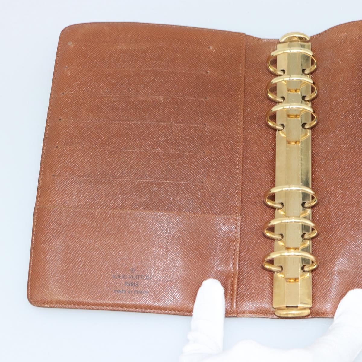 LOUIS VUITTON Monogram Agenda MM Day Planner Cover R20105 LV Auth bs36225