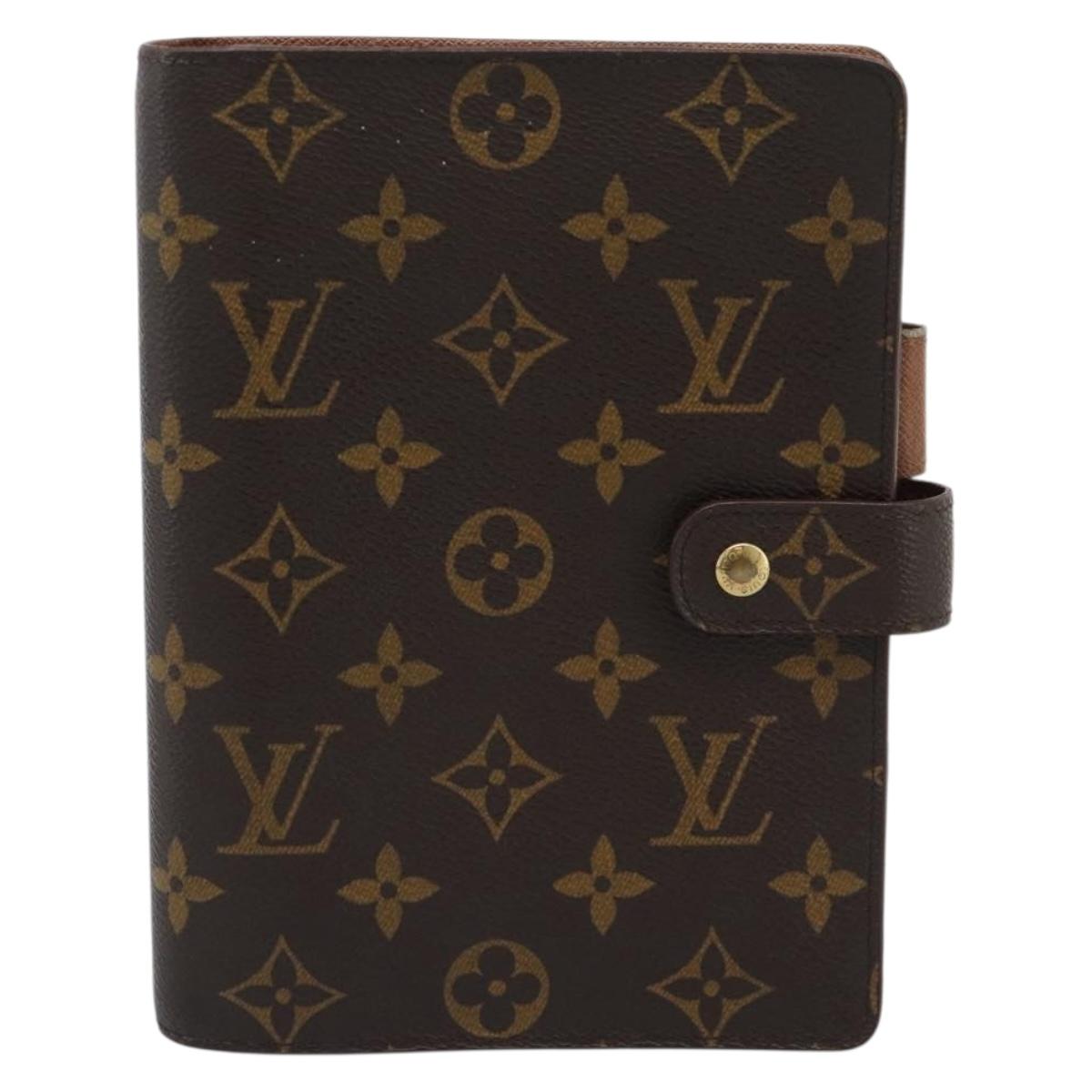 LOUIS VUITTON Monogram Agenda MM Day Planner Cover R20105 LV Auth bs36225