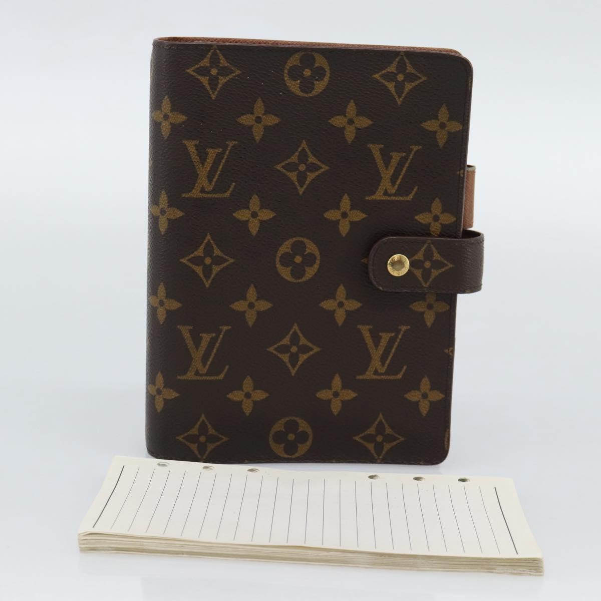 LOUIS VUITTON Monogram Agenda MM Day Planner Cover R20105 LV Auth bs36225
