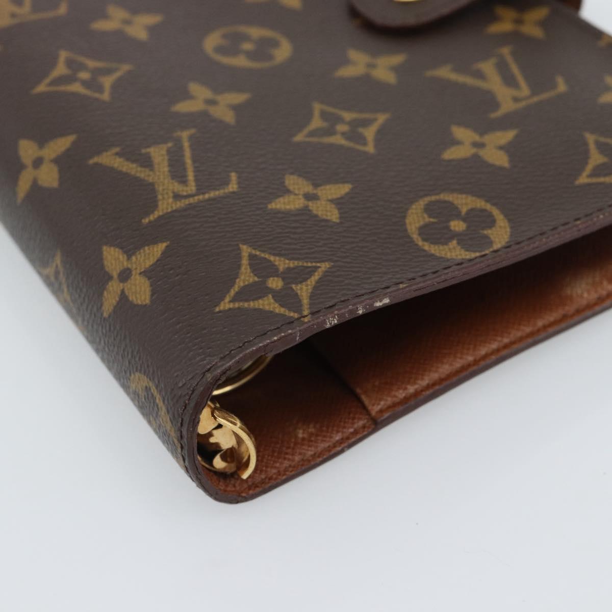 LOUIS VUITTON Monogram Agenda MM Day Planner Cover R20105 LV Auth bs36225