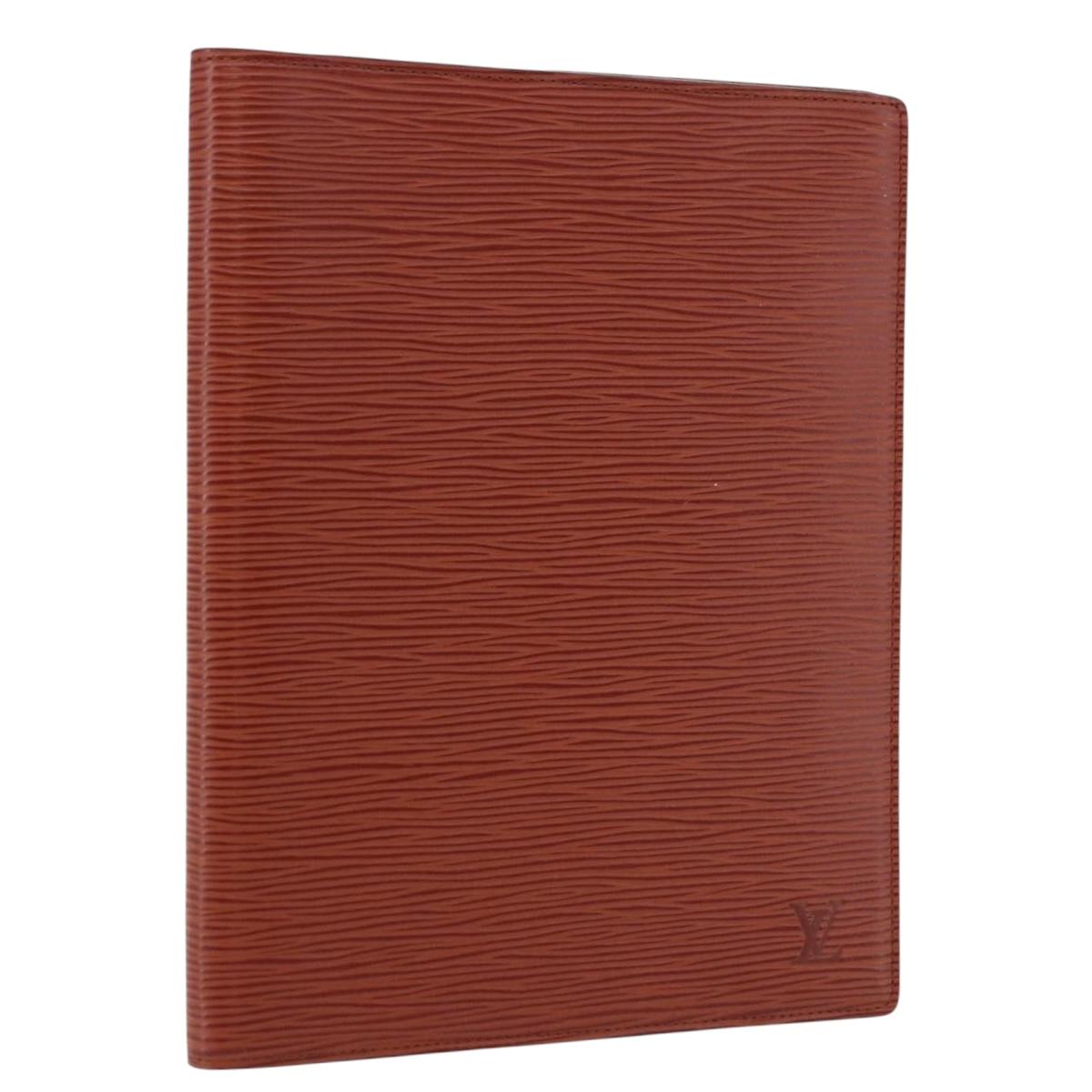 LOUIS VUITTON Epi Day Planner Cover Brown LV Auth bs36226A