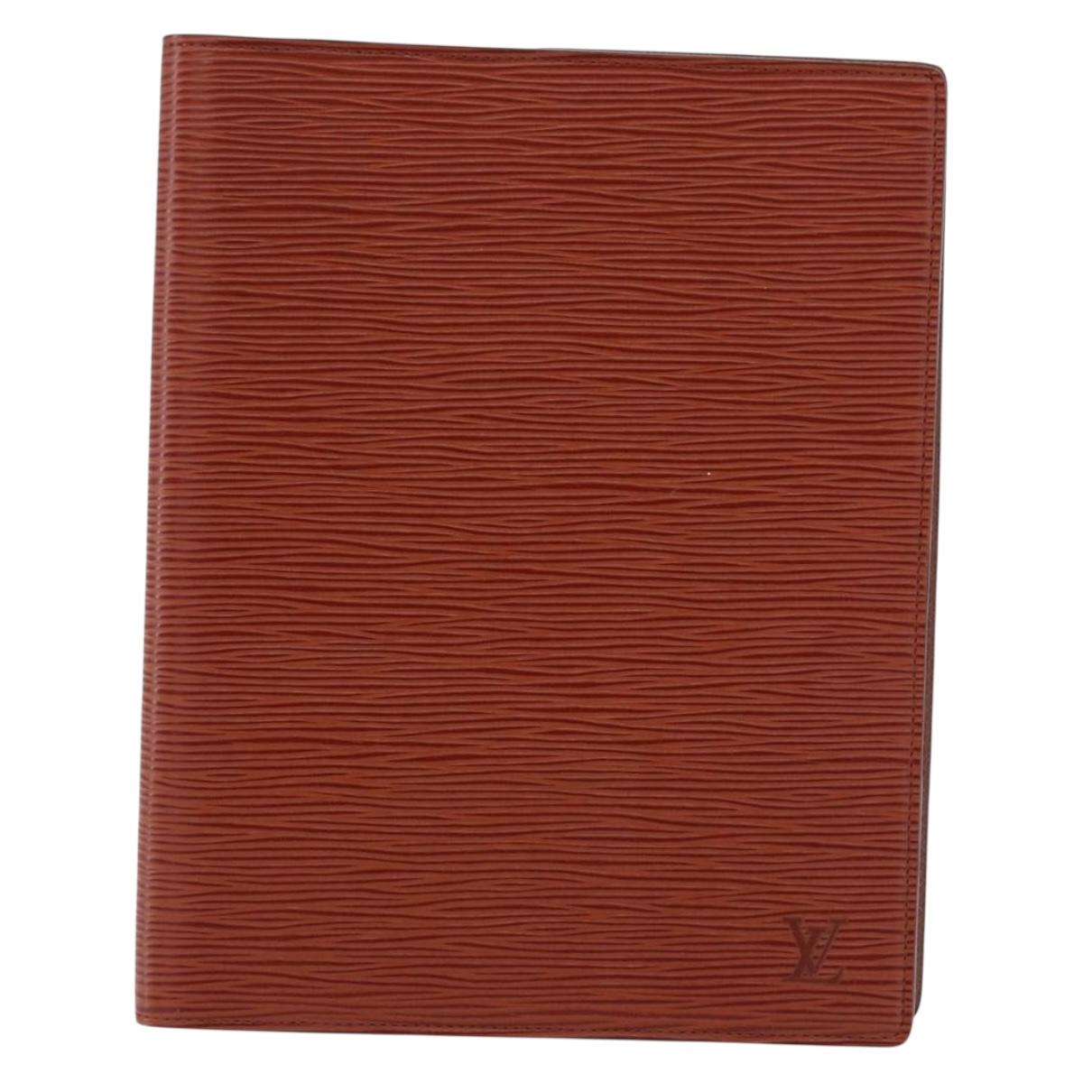 LOUIS VUITTON Epi Day Planner Cover Brown LV Auth bs36226A