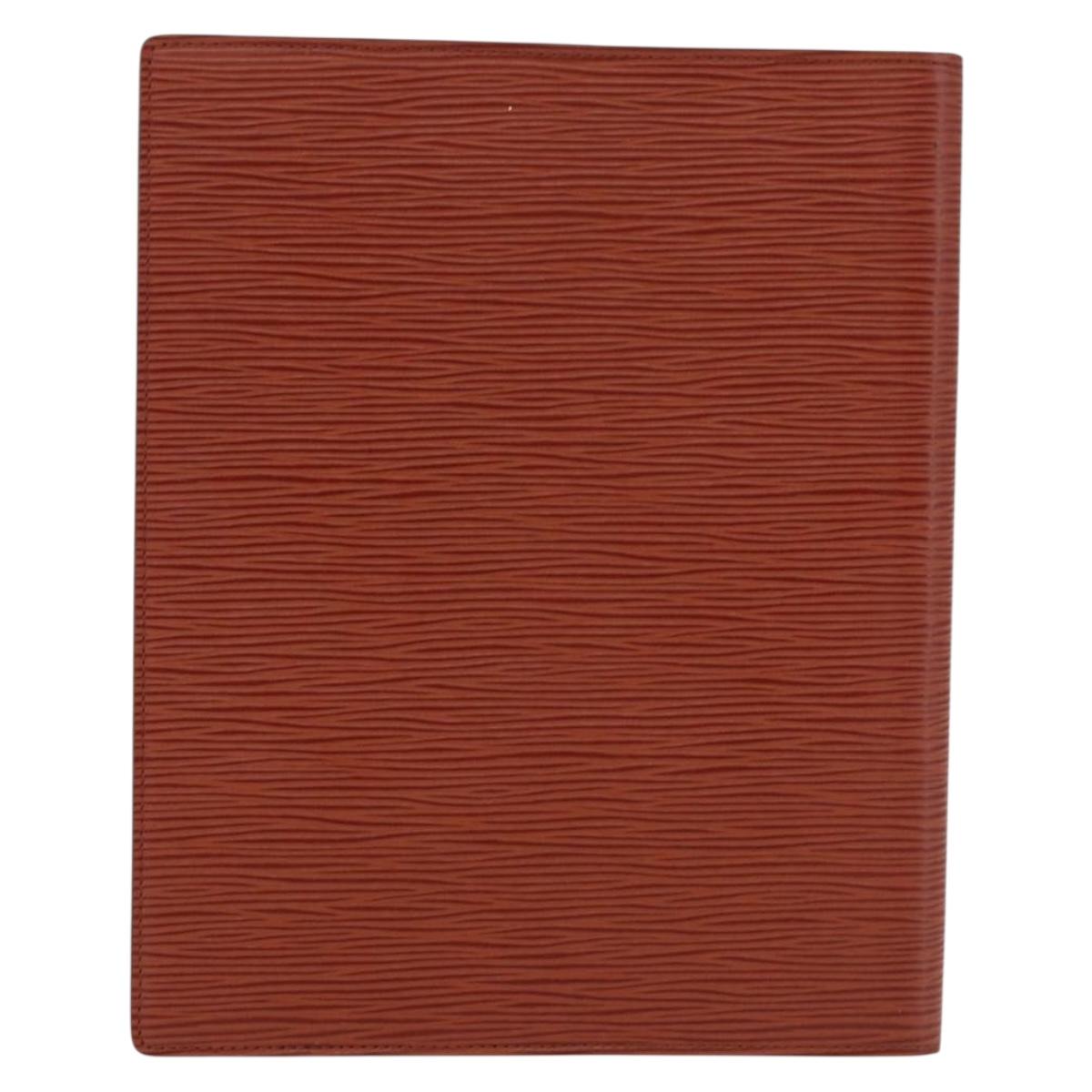 LOUIS VUITTON Epi Day Planner Cover Brown LV Auth bs36226A