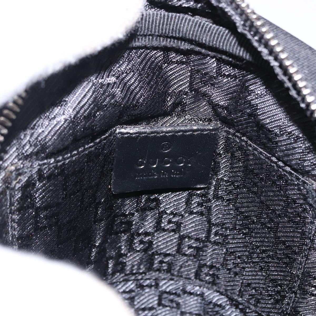 GUCCI Shoulder Bag Canvas Black Silver 101680 Auth bs36230