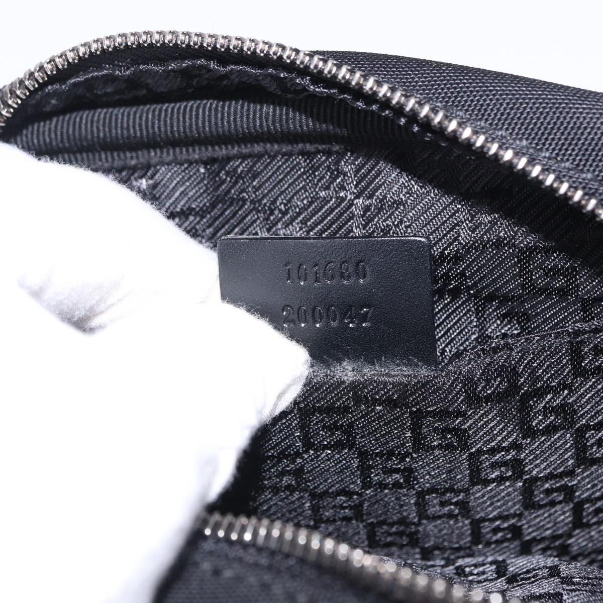 GUCCI Shoulder Bag Canvas Black Silver 101680 Auth bs36230