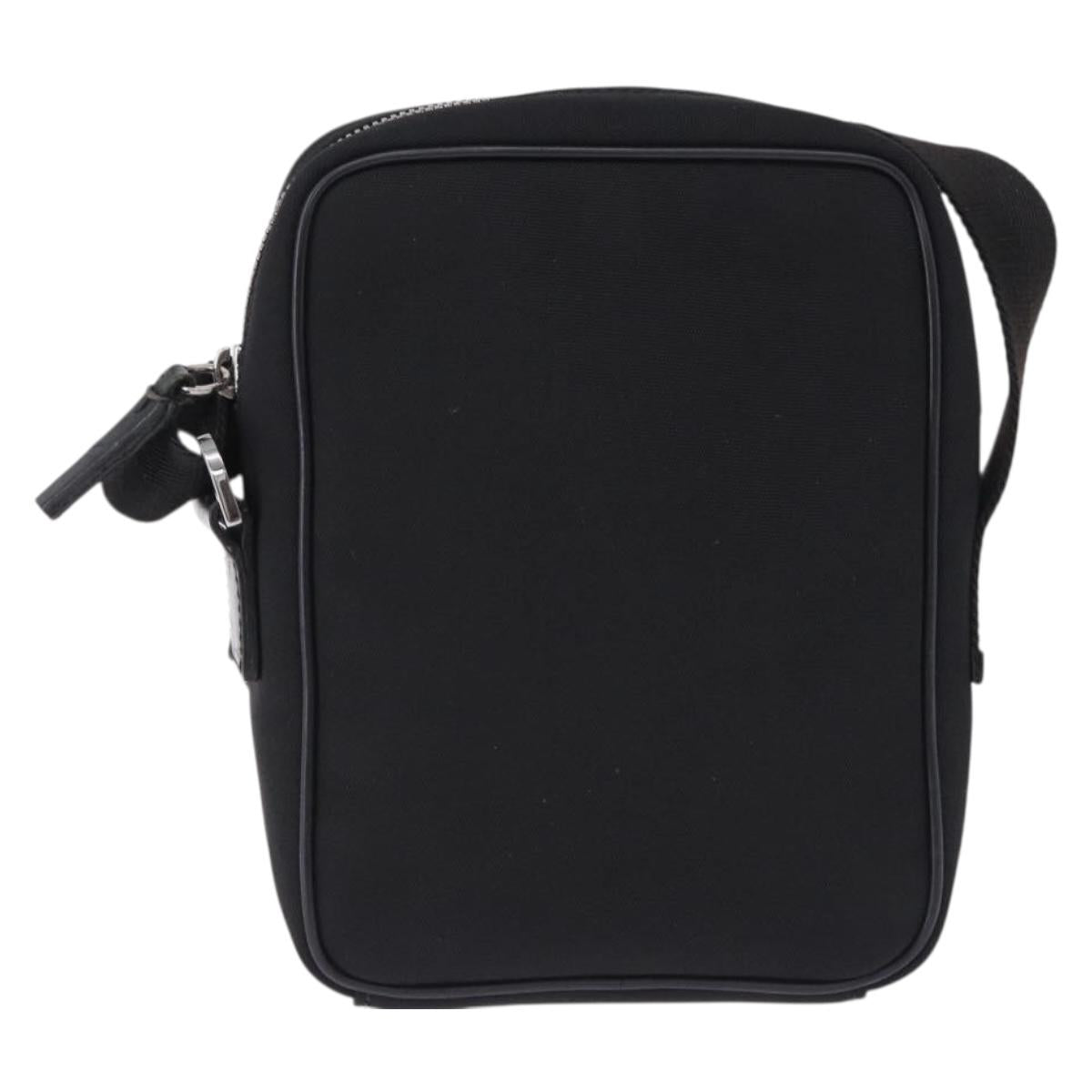 GUCCI Shoulder Bag Canvas Black Silver 101680 Auth bs36230