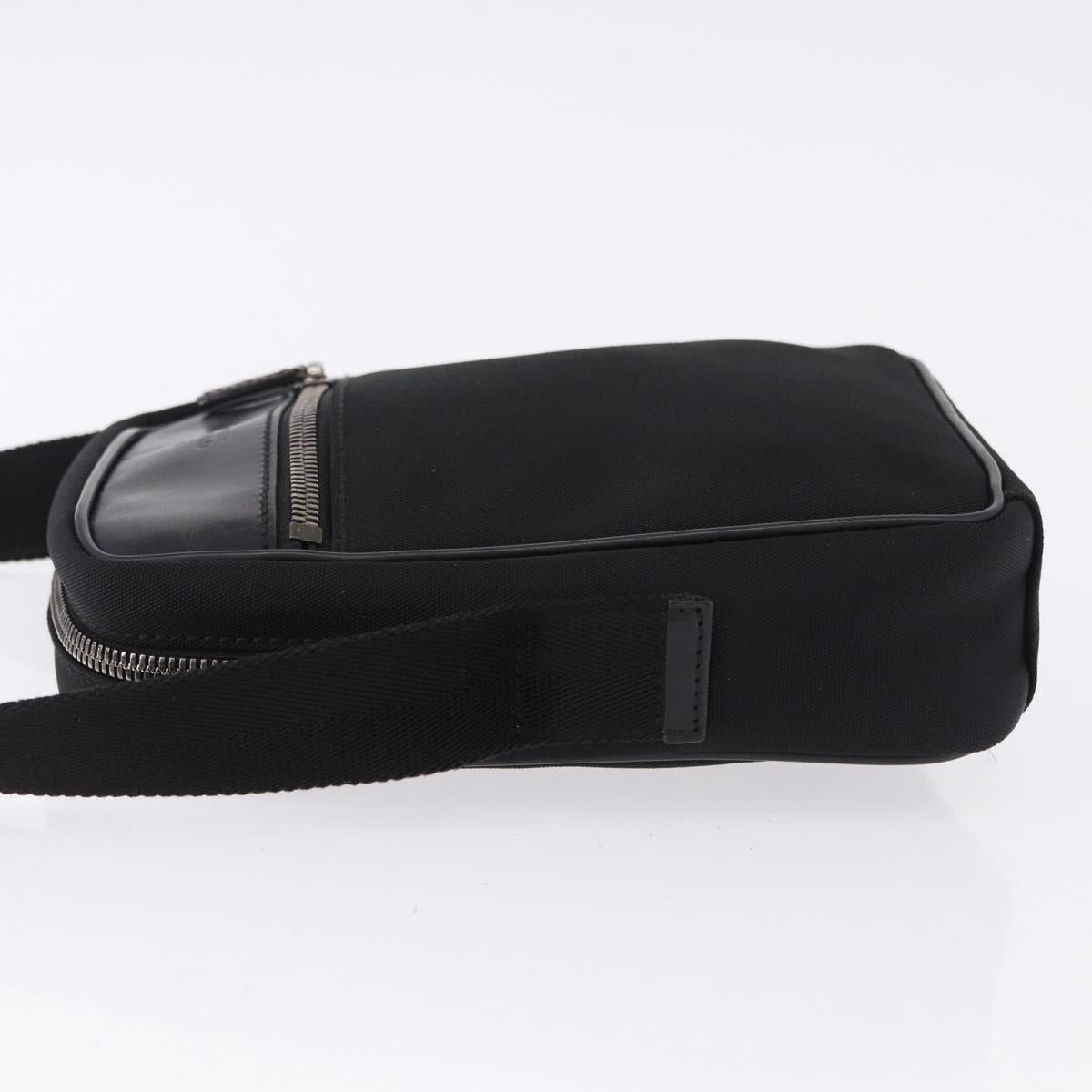 GUCCI Shoulder Bag Canvas Black Silver 101680 Auth bs36230