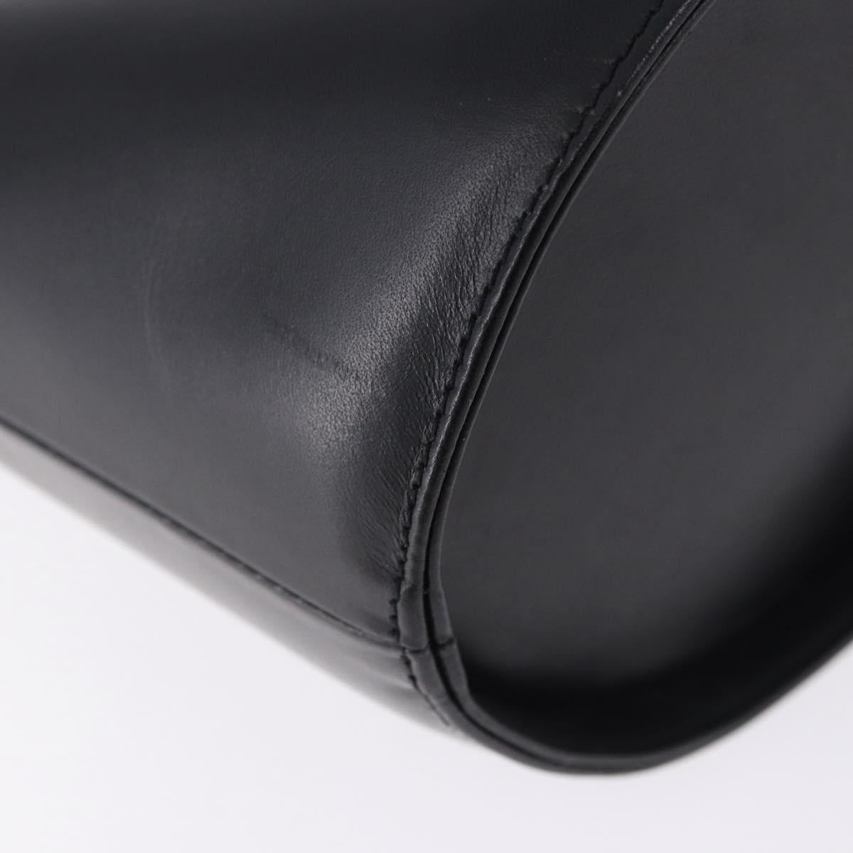 GIVENCHY Hand Bag Leather Black Gold Auth bs36233A