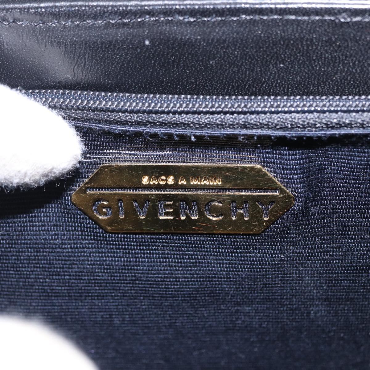 GIVENCHY Hand Bag Leather Black Gold Auth bs36233A