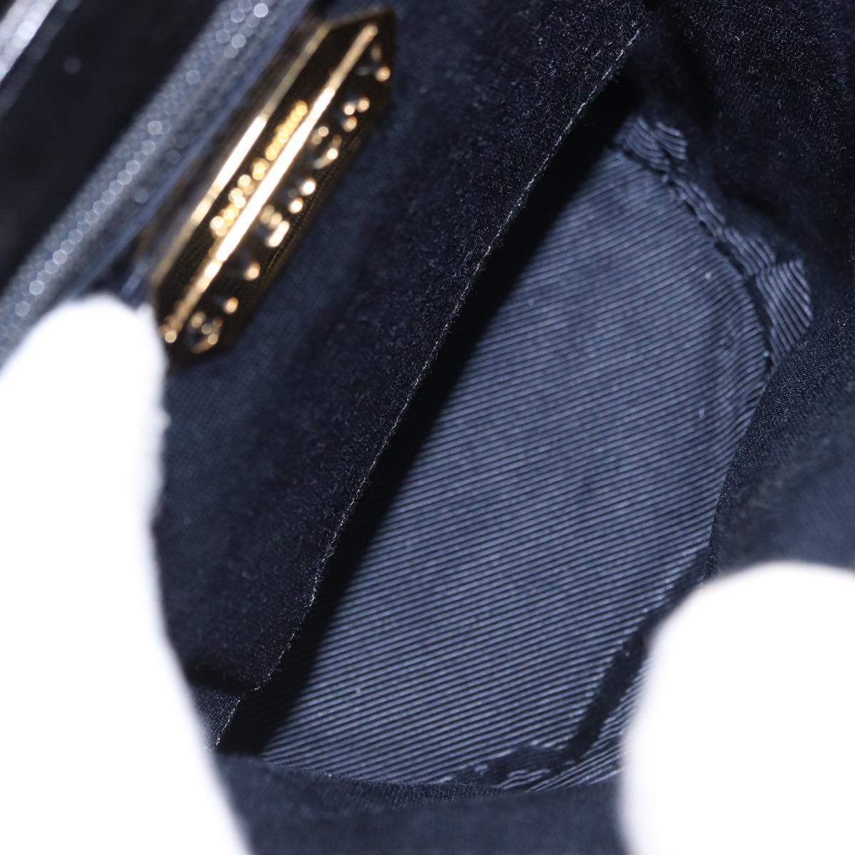 GIVENCHY Hand Bag Leather Black Gold Auth bs36233A
