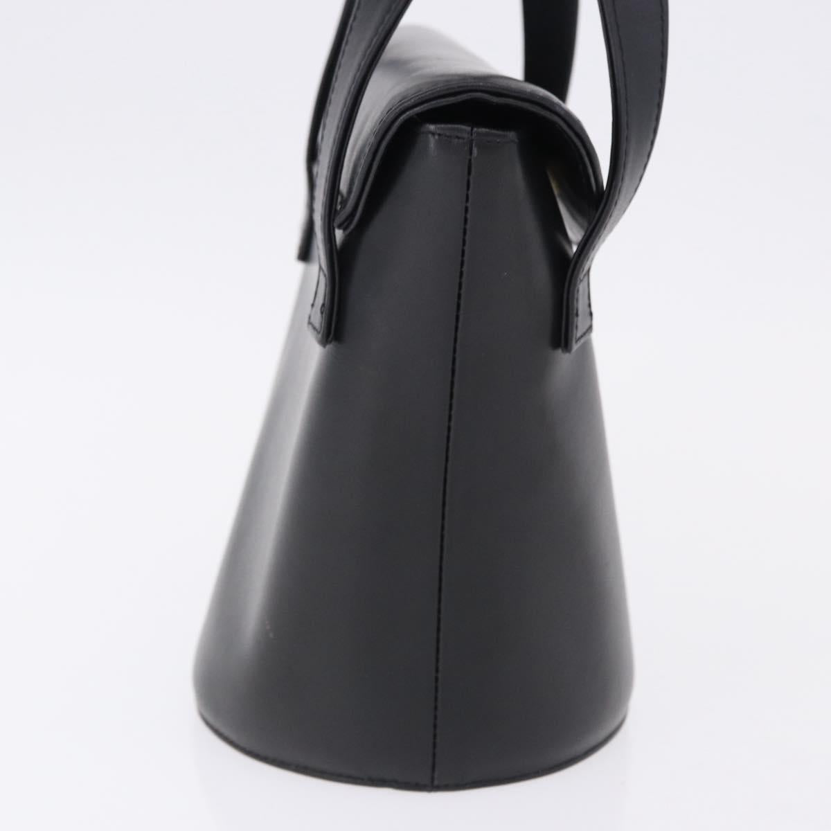 GIVENCHY Hand Bag Leather Black Gold Auth bs36233A
