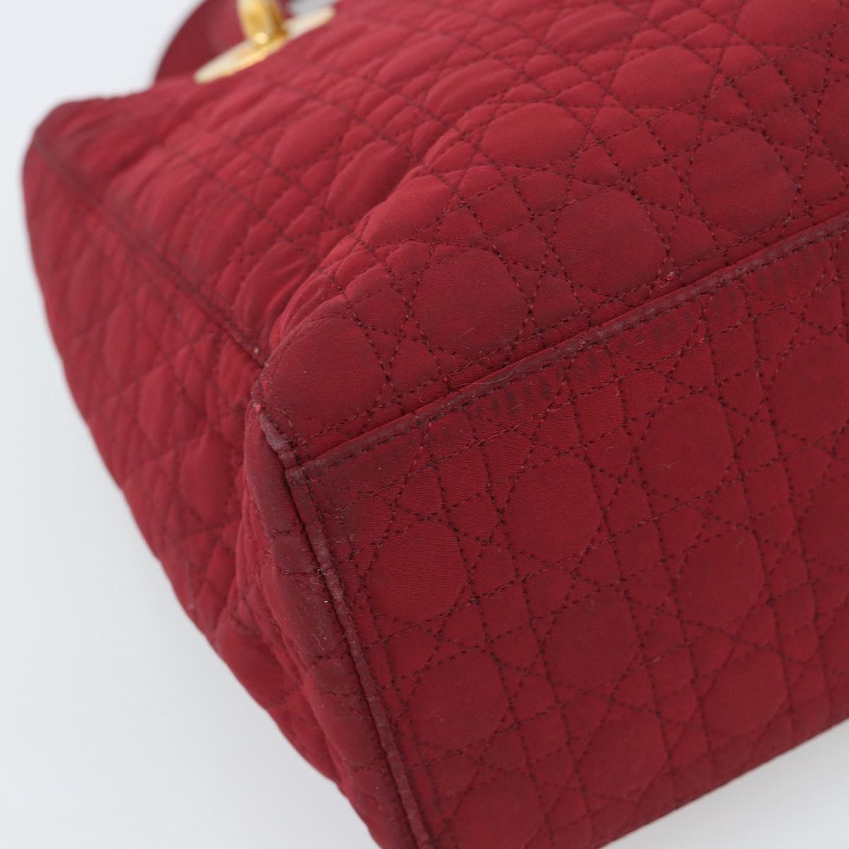 Christian Dior Canage Hand Bag Canvas Red Gold Auth bs36238