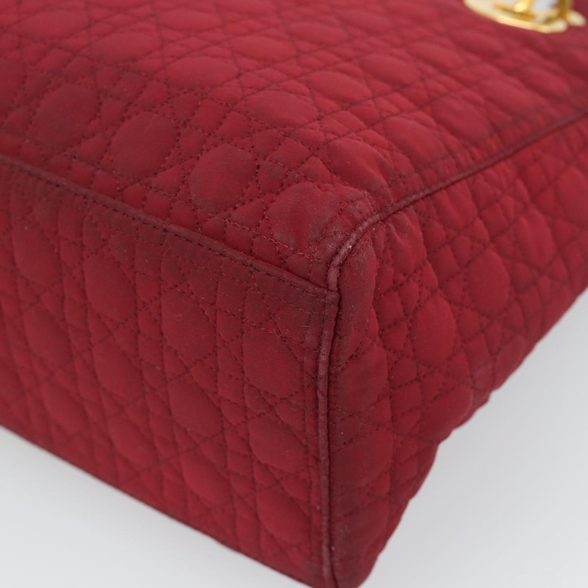 Christian Dior Canage Hand Bag Canvas Red Gold Auth bs36238
