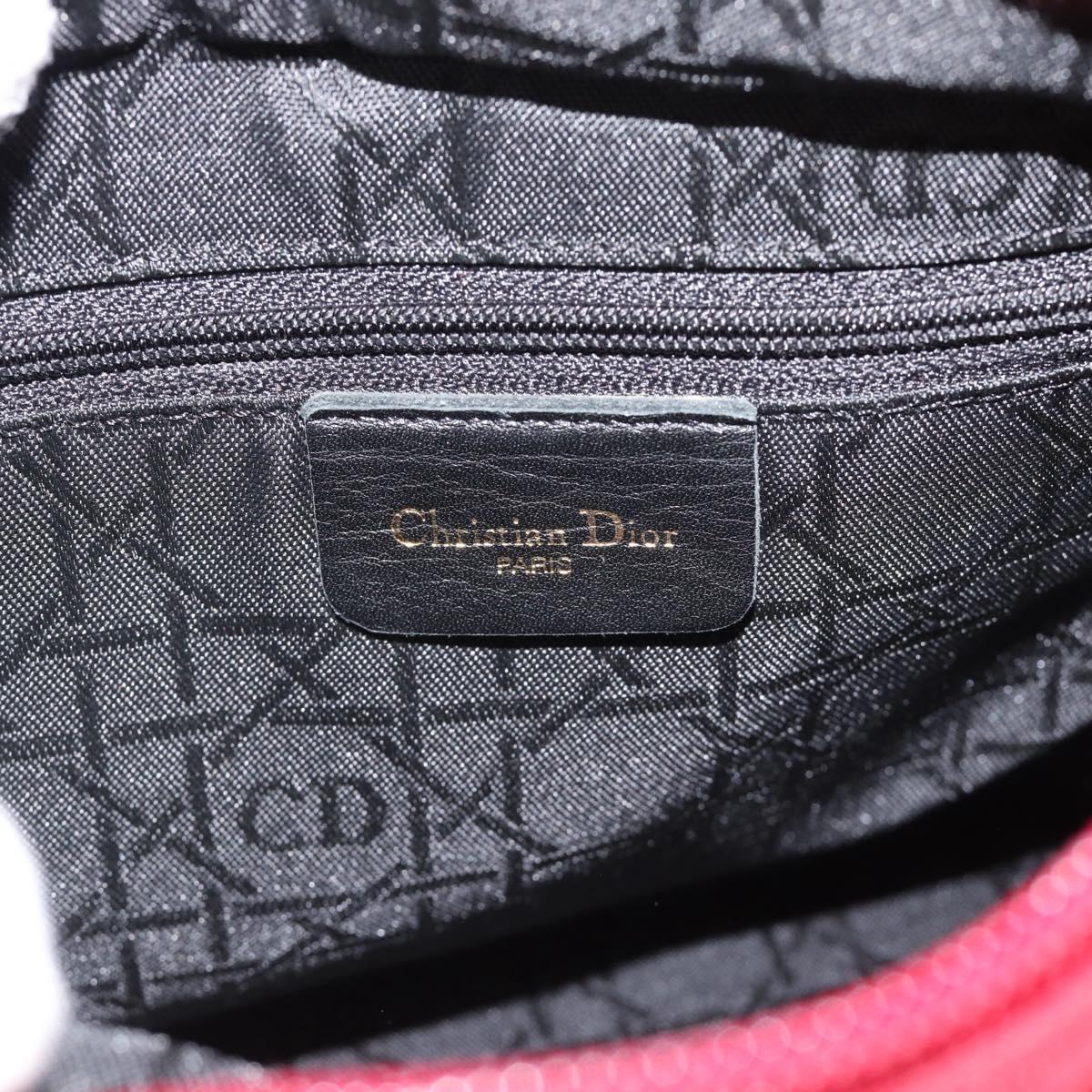 Christian Dior Canage Hand Bag Canvas Red Gold Auth bs36238