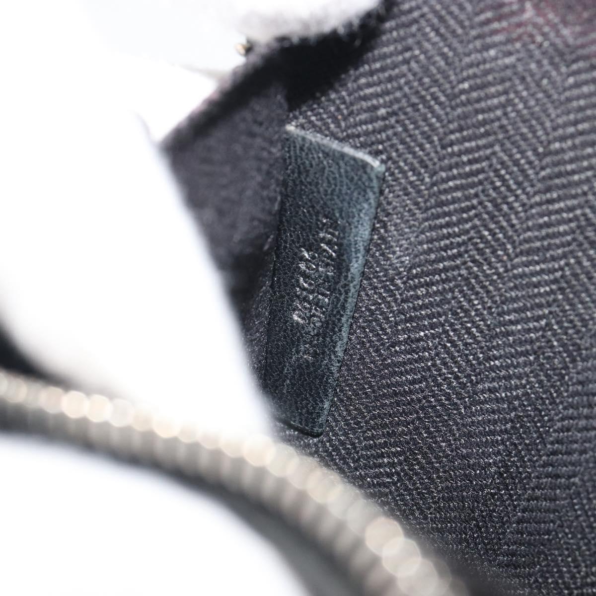 LOEWE Anagram Long Wallet Leather Black Silver Auth bs36239