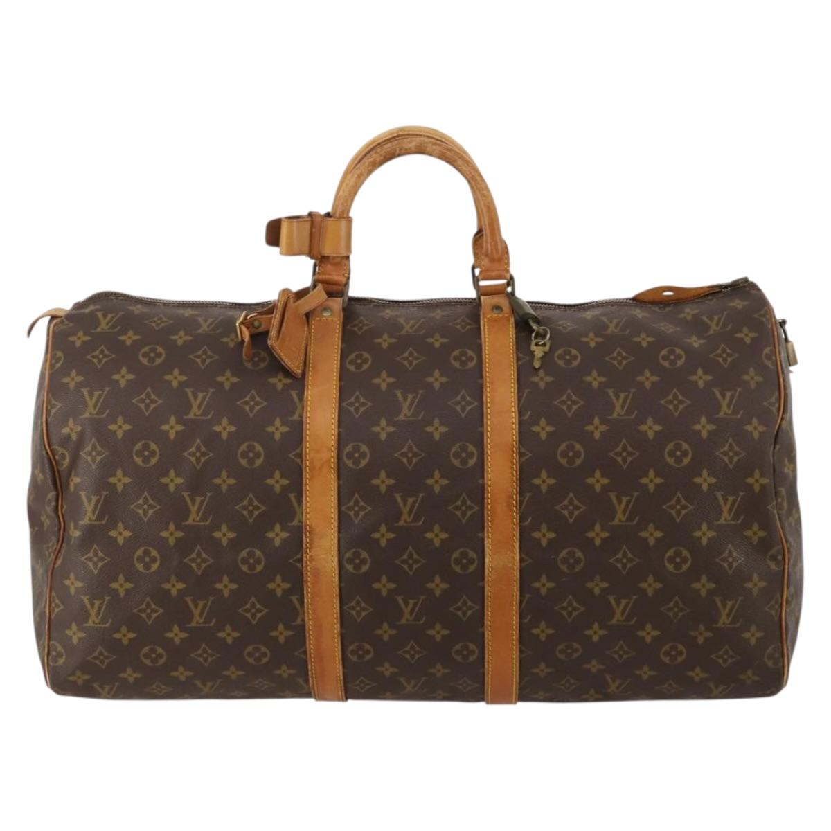 LOUIS VUITTON Monogram Keepall 55 Boston Bag M41424 LV Auth bs36243