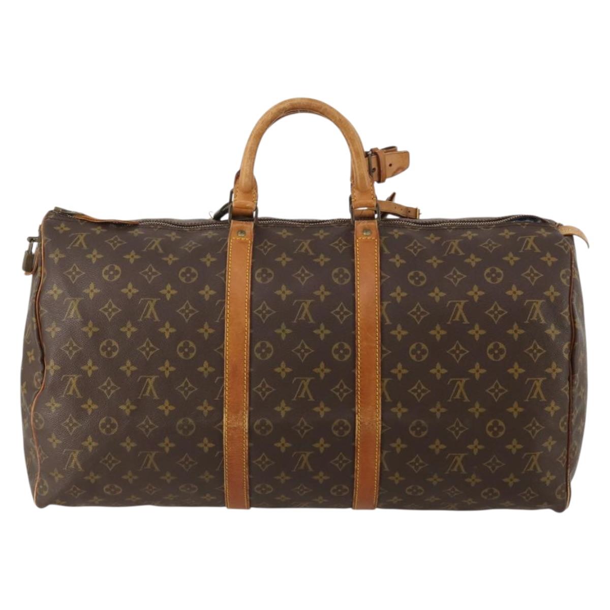 LOUIS VUITTON Monogram Keepall 55 Boston Bag M41424 LV Auth bs36243