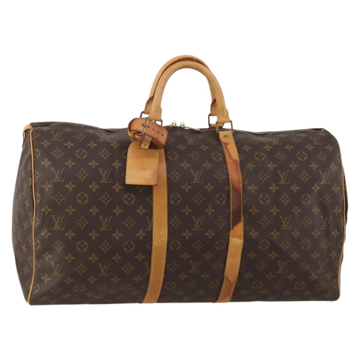 LOUIS VUITTON Monogram Keepall 55 Boston Bag M41424 LV Auth bs36244