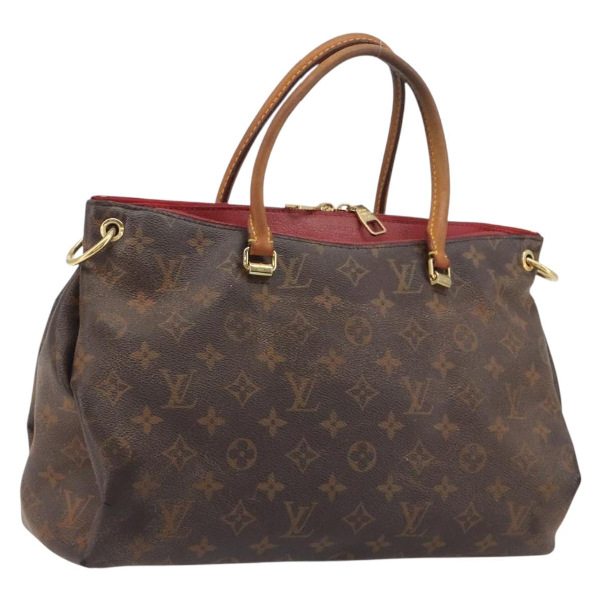 LOUIS VUITTON Monogram Pallas MM Hand Bag 2way Red M41175 LV Auth bs36246