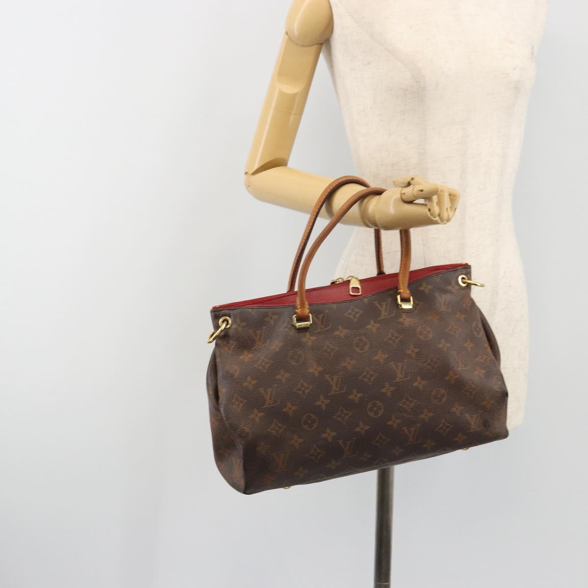 LOUIS VUITTON Monogram Pallas MM Hand Bag 2way Red M41175 LV Auth bs36246
