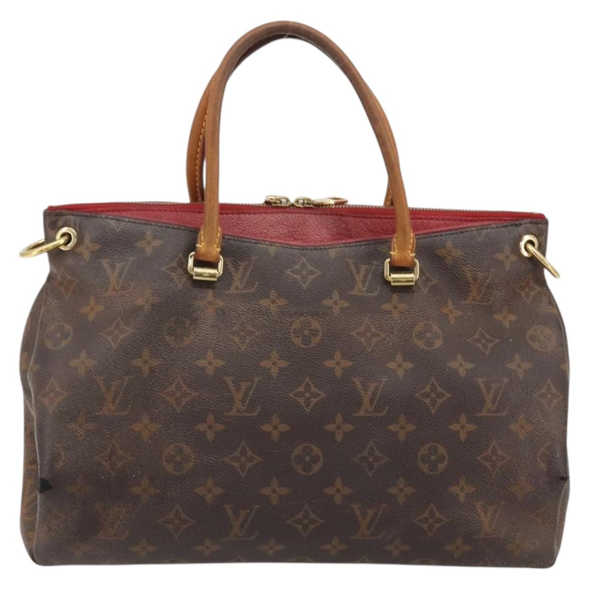 LOUIS VUITTON Monogram Pallas MM Hand Bag 2way Red M41175 LV Auth bs36246